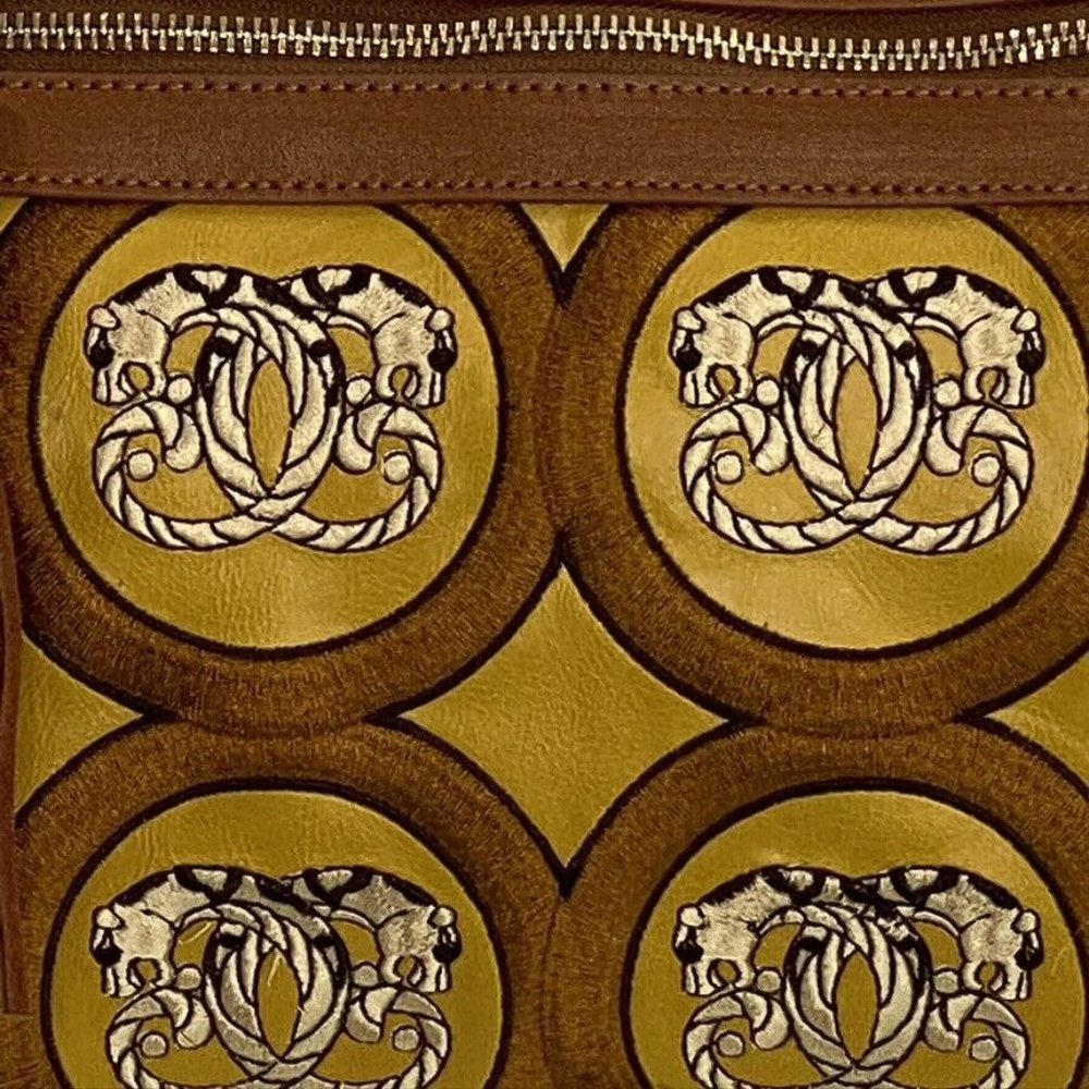 Vintage Sharif Handbag Crossbody Shoulder Purse Africa Jungle Embroidery Leather - Picture 11 of 12